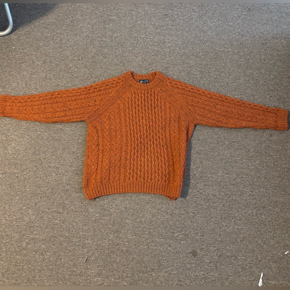 Women’s Orange Cable Knit Sweater